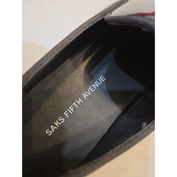 Saks Fifth Avenue Black Patent Leather Tuxedo Loafers Size 9 M Formal Dress main image 9